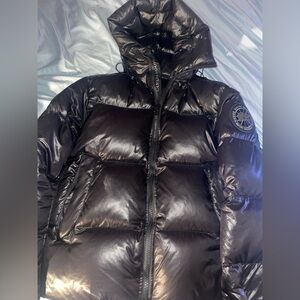 Canada Goose Black Crofton Shiny Puffer Jucket